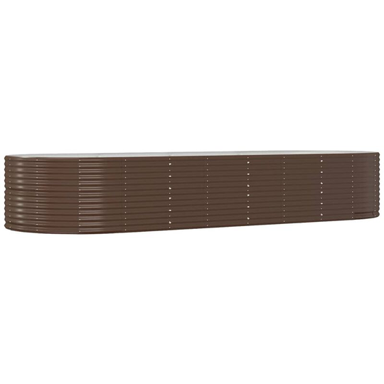 Garden Planter Brown 367x140x68 cm Powder-coated Steel Vidaxl Brown