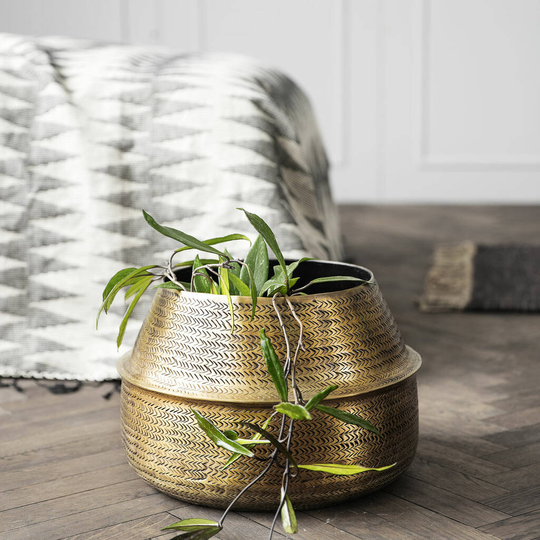 Large Brass Coated Planter