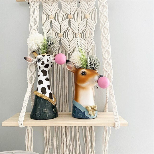 Animals Blowing Bubble Gum Head Vases, Zebra Face Vase, Panda Dried Flowers Animal Giraffe Artificial Shipped From Usa