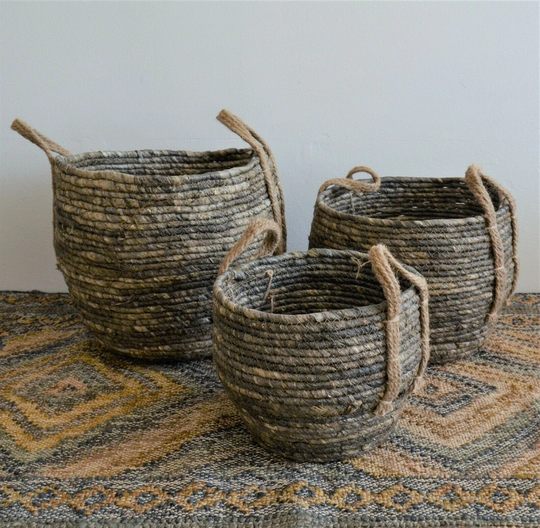 Natural Seagrass Indoor Planter Storage Baskets Flower Pots Laundary Bags