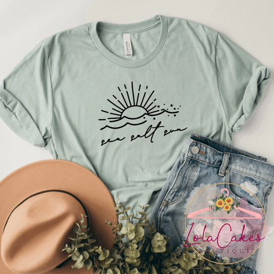Sea Salt Sun Shirt, Cute Woman's Shirt For Her, Gift Mother, Beach Wave Sun