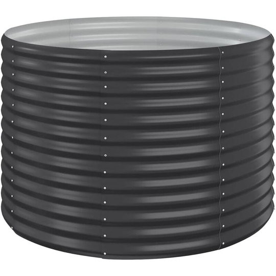 Garden Planter Powder-coated Steel 100x100x68 cm Anthracite Vidaxl Anthracite