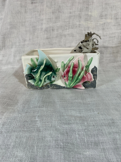 Vintage Tropical Fish Planter 1960's Mid Century Pottery