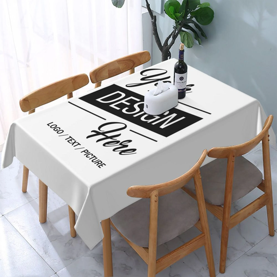 Custom Made Season Rustic Tablecloth Linen Fabric Decorative Rectangle Printed Pattern Geometry Design Non-Fade Washable Table Cover For