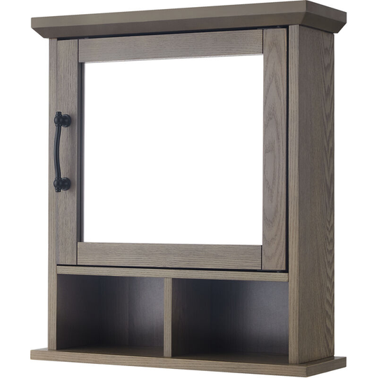 Teamson Home Russell Wooden Bathroom Wall Mirrored Medicine Cabinet 15.2 cm x 45.7 cm x 52.3 cm Salt Oak EHF-F0015 - Salt Oak