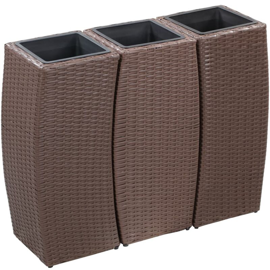 Vidaxl - Garden Raised Beds 3 pcs Poly Rattan Brown Brown
