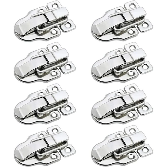 Norcks - 8 Pack Sturdy Lock Toggle Catch Latch Clasp Metal Hasps for Box Case Cabinet Box Cosmetic Case Flight Case Medicine Box Suitcase Wooden Box