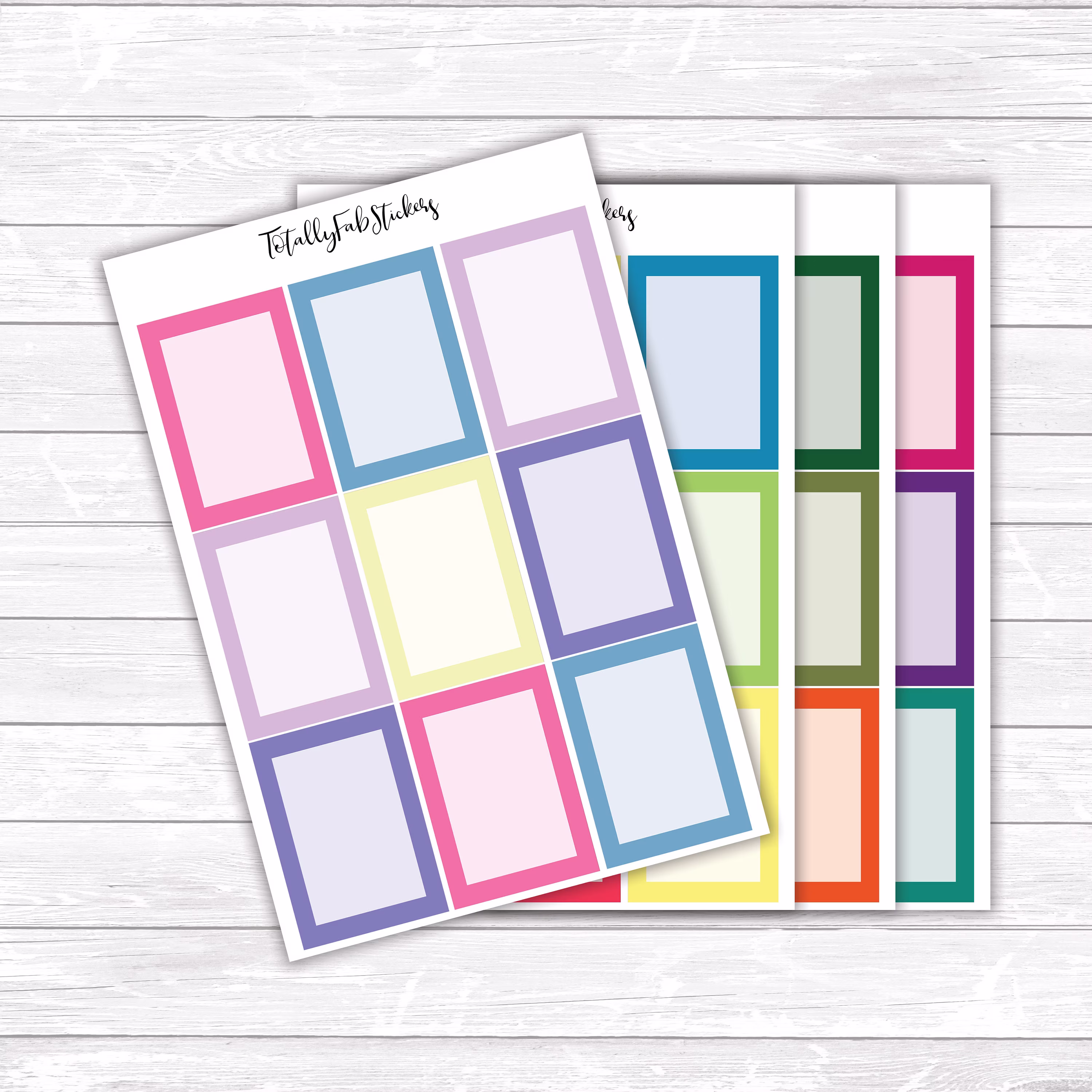 Fu-55 // Blank Season Color Themed Full Box Planner Stickers