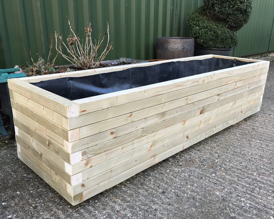 Heavy Duty Harpsden Wooden Planter Trough Fully Lined, Garden, Patio, Screening