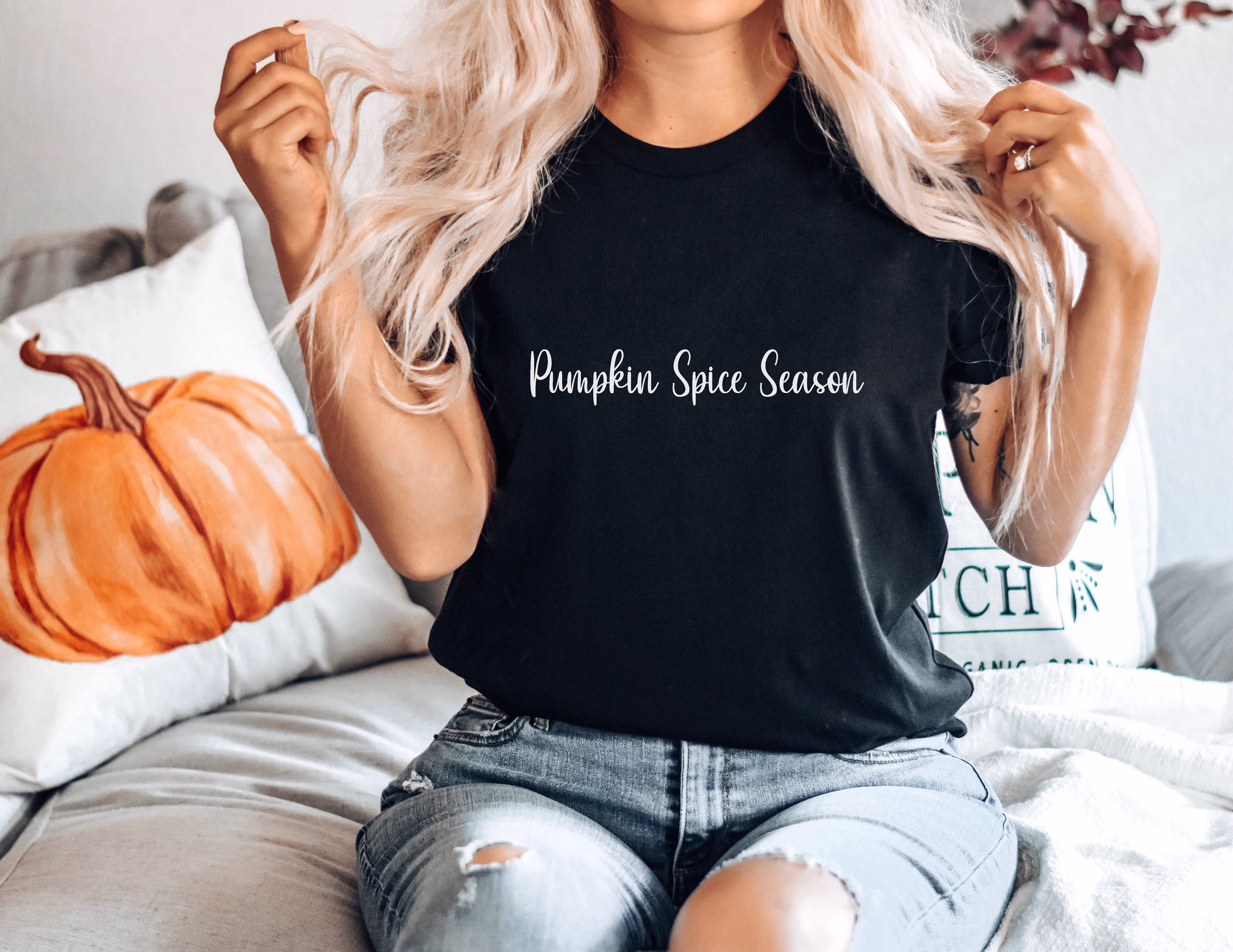 Pumpkin Spice Season Halloween Tshirt Party Fall Funny Autumn T Shirt Coffee Latte Tee Costume Top Unisex Adult