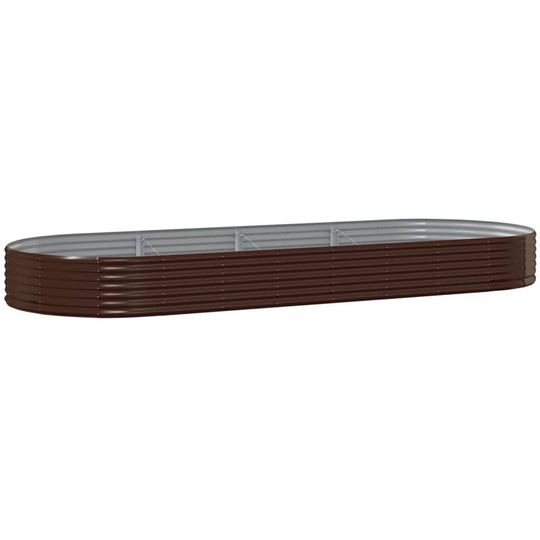 Garden Planter Powder-coated Steel 373x140x36 cm Brown Vidaxl Brown