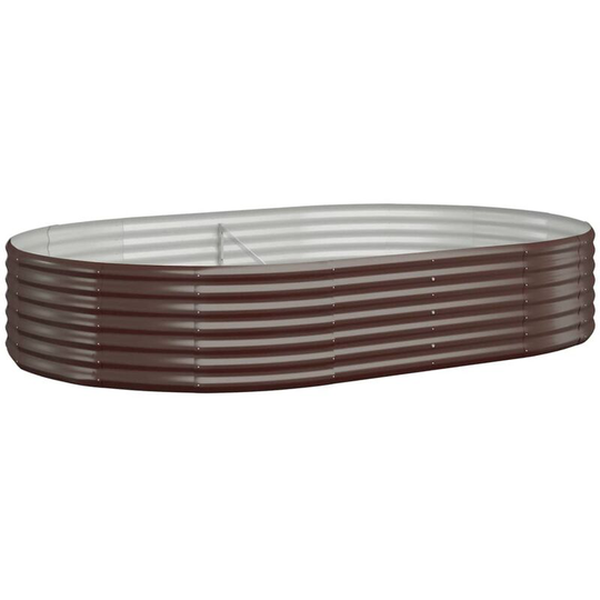 Garden Planter Powder-coated Steel 214x140x36 cm Brown Vidaxl Brown