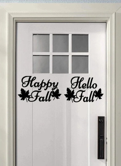 Fall Season Decals, Happy Fall, Hello Premium Vinyl Decals, Home Decor