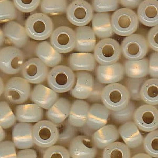 Miyuki Size 6 Seed Beads, Dyed Cream Silver Lined Alabaster, Color Number 577, 5 Inch Tube About 20G