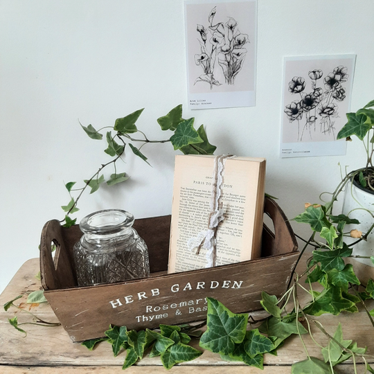 Rustic Wood Planter, Hanging Plant Stand, Garden Box, Farmhouse, Window Windowsill Plant