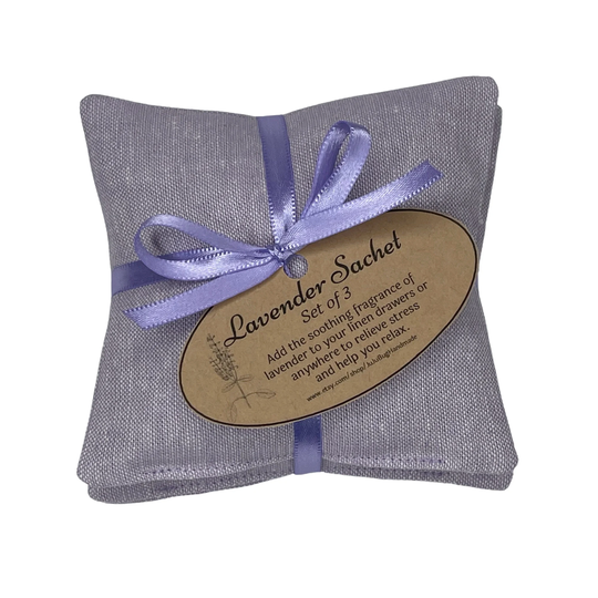 Lavender Sachet Set Of 3, Linen Sachets For Drawers, Natural Dryer Sachet, Gift Friend