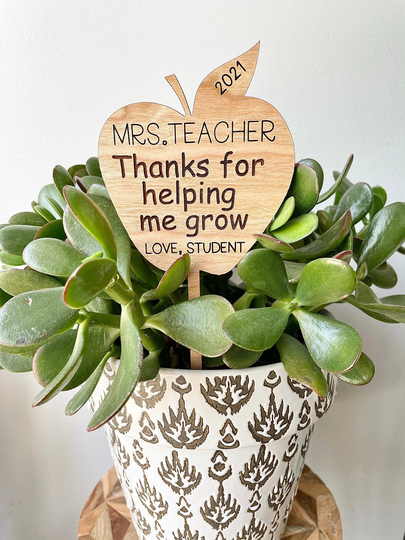 Personalized Teacher Plant Sign| Markers| Gift From Student| Boho Decor | Back To School Garden Accessories| End Of Year