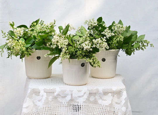 Set Of 3 Vintage Rare Secla Portugal Retro Flower Pot