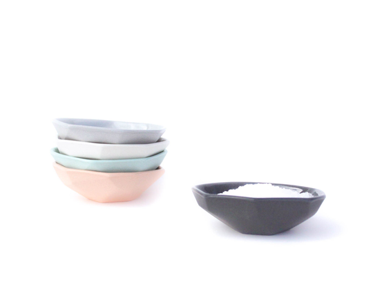 Tiny Slip Cast Gem Salt Bowl