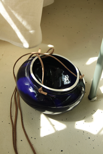Hanging Flower Pot | Ceramic Planter Pendant Strap Kobalt