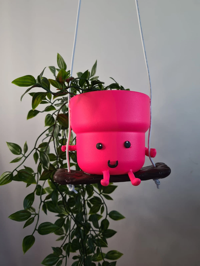 Cute Plain Colour Character Hanging Planters Indoor Or Outdoor Plant Pots in 9 cm 12 Sizes