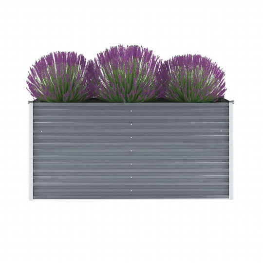 Garden Planter Galvanised Steel 160x40x77 cm Grey VDTD29028 - Topdeal