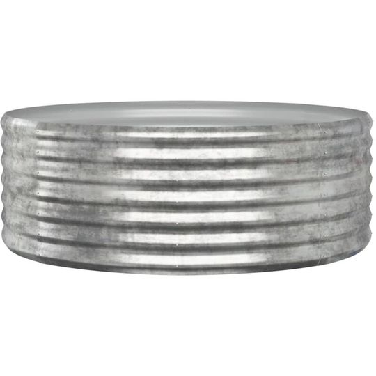 Garden Planter Powder-coated Steel 100x100x36 cm Silver Vidaxl Silver