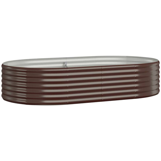 Garden Planter Powder-coated Steel 175x100x36 cm Brown Vidaxl Brown