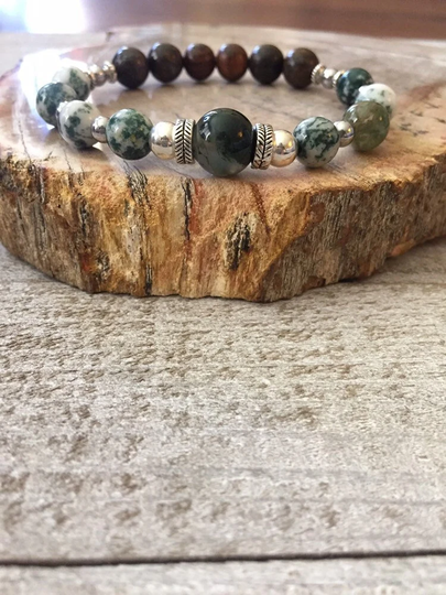 Earth Child, Energy Crystal Bracelet, Fairy Stones, Tree Spirit Gaia Jewelry, Medicine, Mother Earth, Growth