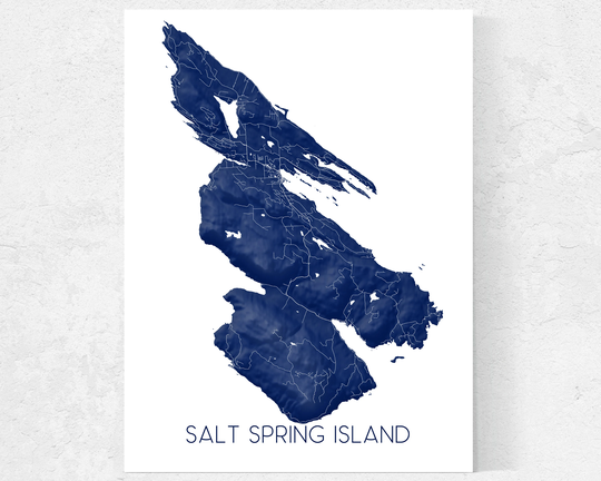 Salt Spring Island Map Of Saltspring Print, Bc Canada, Art Poster, Wall Decor Maps, Gulf Islands, Ganges