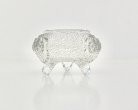 Victorian Davidson Glass Table Salt, Moulded Salt Cellar
