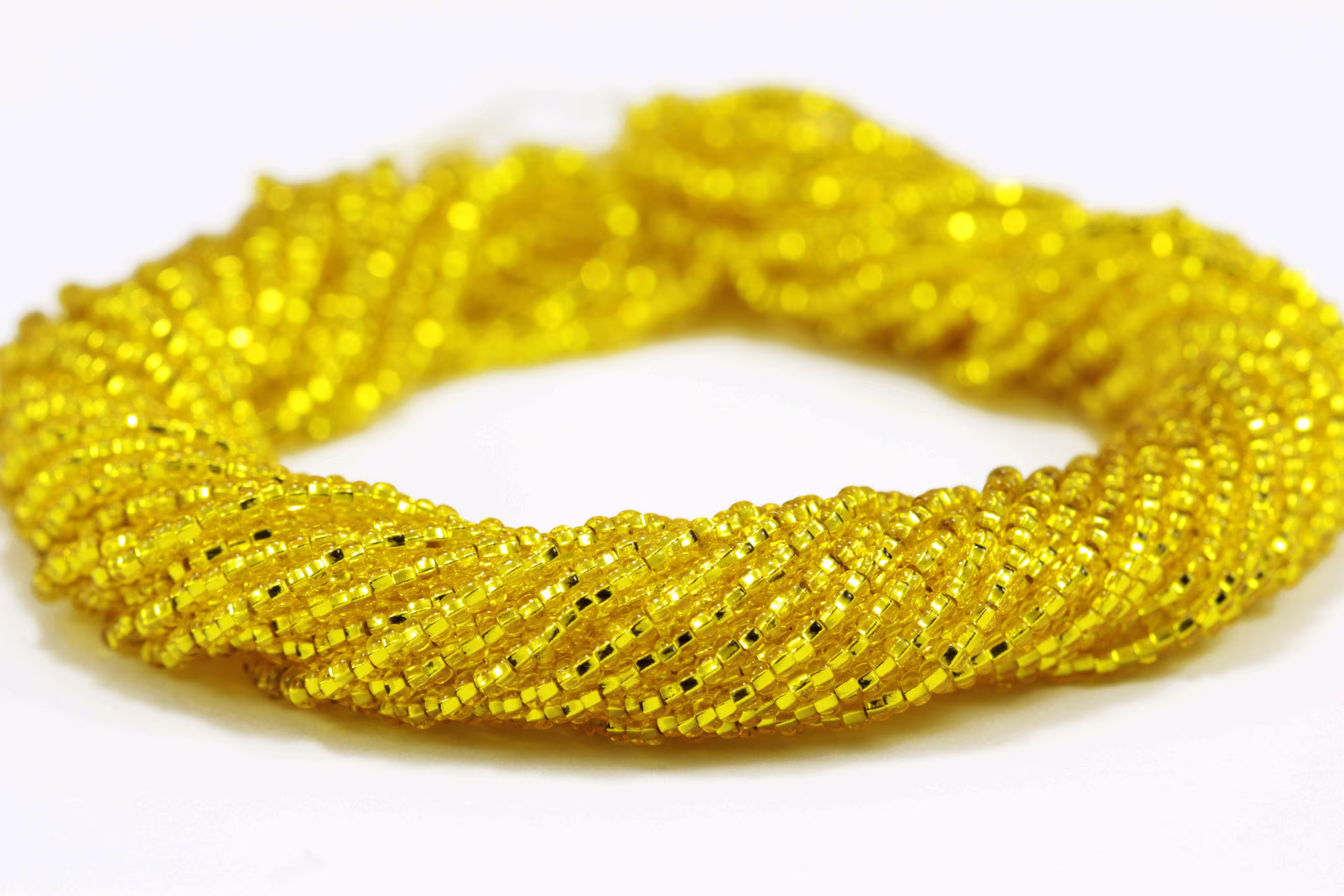 Transparent Yellow Seed Beads, 11/0 | 2.2mm Czech Beads 1 Full Hank/Gsb11-T11