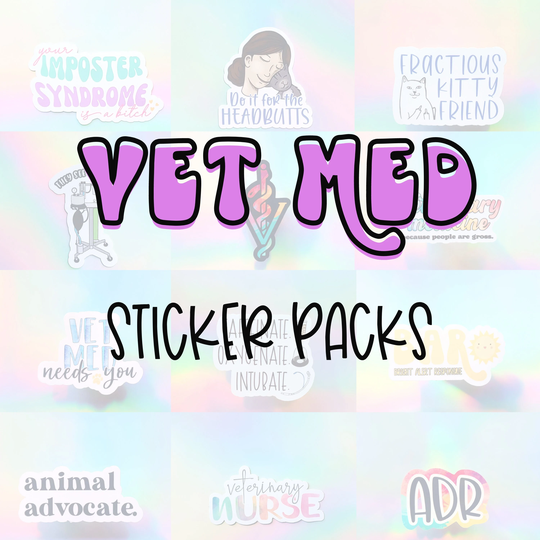 Veterinary Sticker Pack, Vet Med Tech Medicine, Gift For Veterinarian, Assistant Vet Nurse