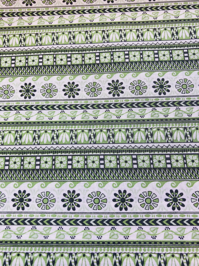 A Lovely Green Striped Seasonal Liberty Tana Lawn, "Shriv'. 13"x 9