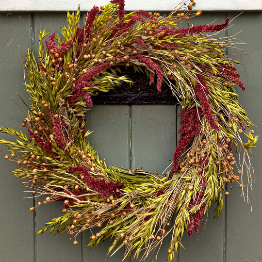 Dried Flower Christmas Wreath With Oats