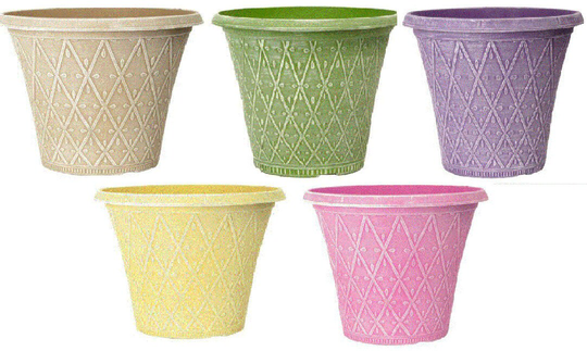 Cti Prisma Planter 30cm Whitewashed Look in Pastels Plant Pot, Plastic
