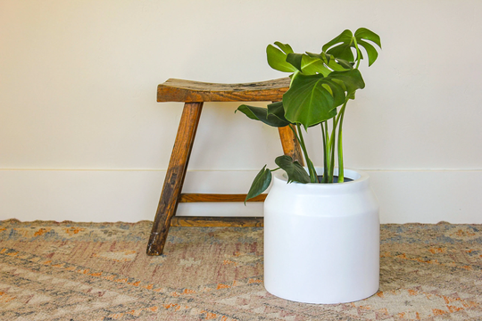 Premium White Fiberglass Planter Pot