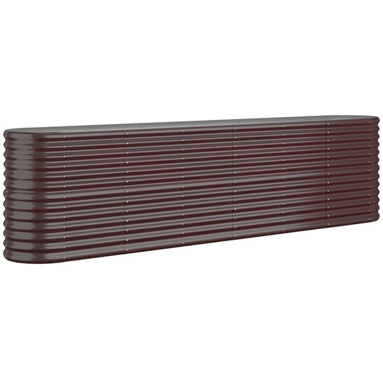 Garden Planter Powder-coated Steel 260x40x68 cm Brown Vidaxl Brown