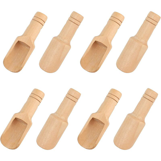 Briday - 8pcs Mini Wooden Spoon, 7.5cm Small Salt Spoon, Bath Wooden Spoon, Mini Wooden Scoop, Spoon Spice Scoop, Bath Salt Scoop for Kitchen, Milk,