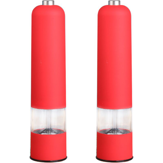 Salt and Pepper Mill Set of 2 Manual with Adjustable Ceramic Grinder from Coarse to Fine Spice Mill Set 2pcsABS red