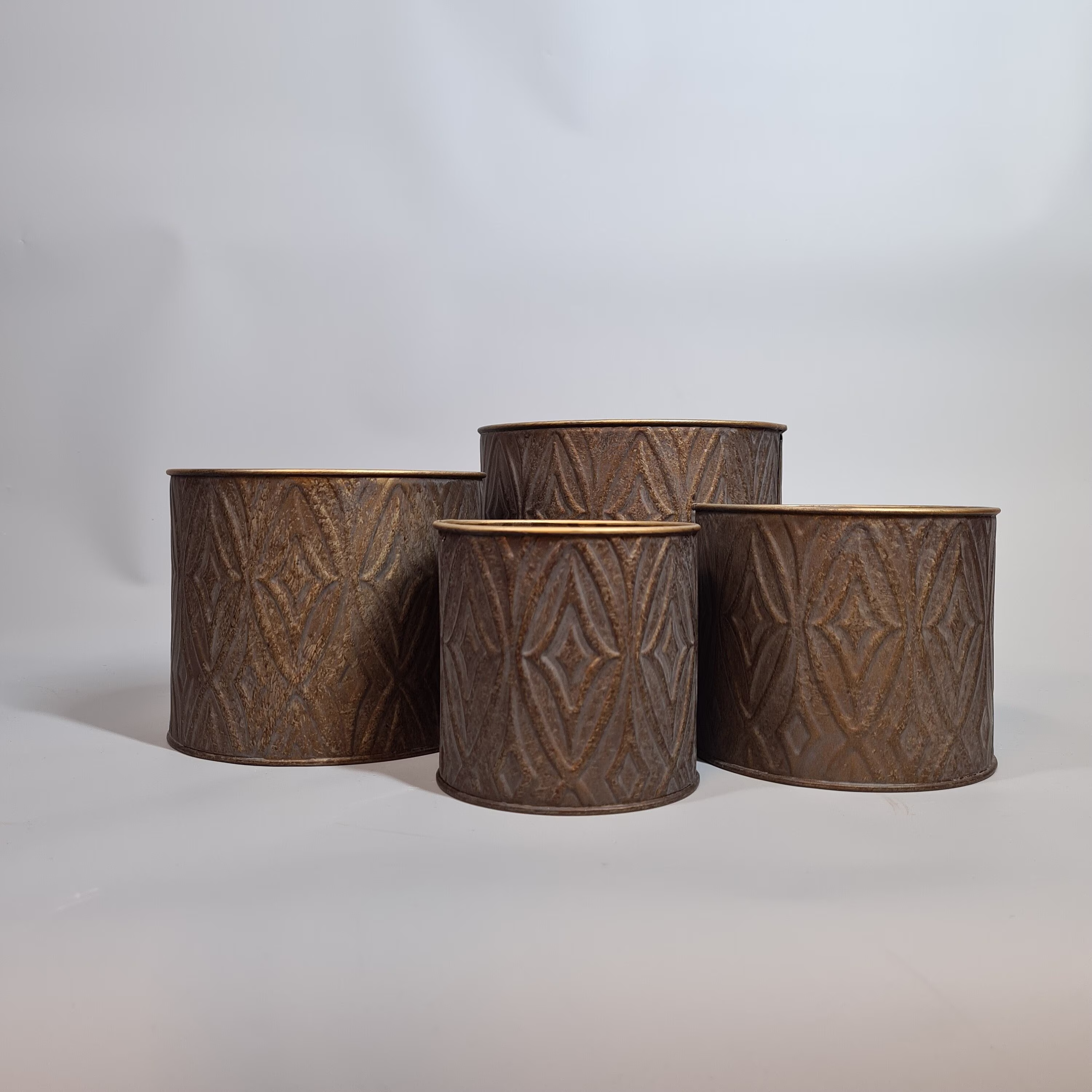 Embossed Tin Planter