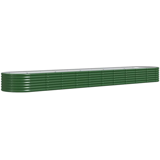 Garden Planter Powder-coated Steel 440x80x36 cm Green vidaXL - Green