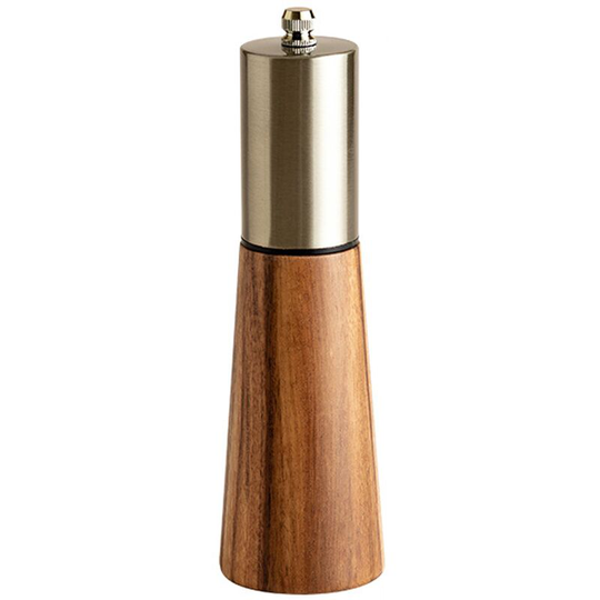 Salt and pepper grinder set, stainless steel manual pepper grinder, adjustable thickness Acacia wood pepper mill 55*55*173mm