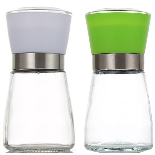 Fvbjd - Salt and Pepper Grinder Set - Salt and Pepper Shakers for Professional Chef - Stainless Steel 1pcs180ml (white cover)+1pcs180ml (green cover)