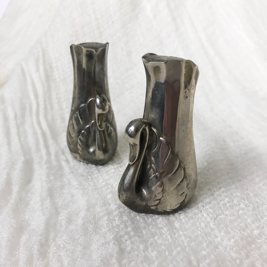 Vintage Swan Salt & Pepper Shakers, Swans, Silver Plated, City, S&p, Salt, Pepper, Kitch, Silver, Gifts, Gift