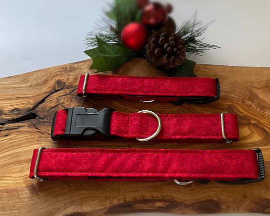 Christmas Dog Collar, Red, Seasonal, Matching Lead Available