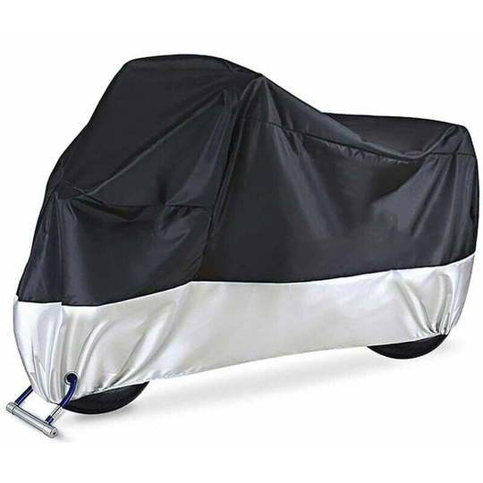 Universal Motorcycle Cover All Season 210D Oxford Waterproof Motorbike Covers with Lock Holes Replacement for Honda Suzuki Kawasaki, xxl
