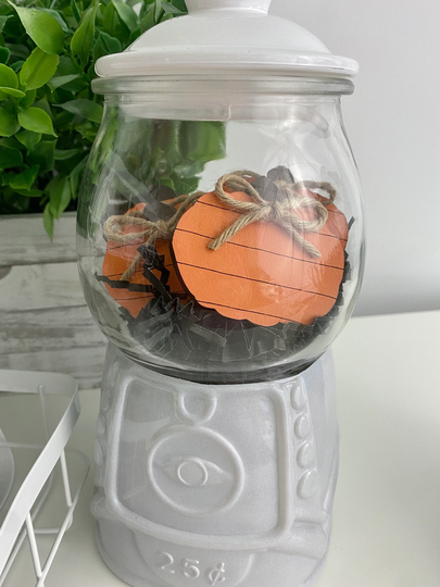 Wooden Shiplap Pumpkin Cut Outs/Gumball Machine Filler Set Of 5 Tiered Tray Decor Fall Shelf Sitter Farmhouse Autumn Season