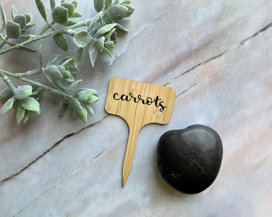 Custom Garden Markers Hand Lettered Herb Labels Bamboo Plant Marker & Cheese | Singles