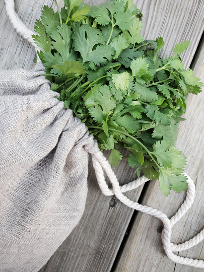 Linen Bag | Rustic Drawstring Herb Storage Coffee Bean Minimalist Kitchen Zero Waste